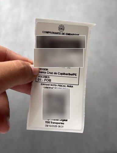 Comprovante de embarque para São Lourenço do Oeste - SC